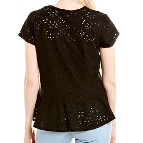 Nanette Lepore Eyelet Peplum Top - Picture 2 of 7